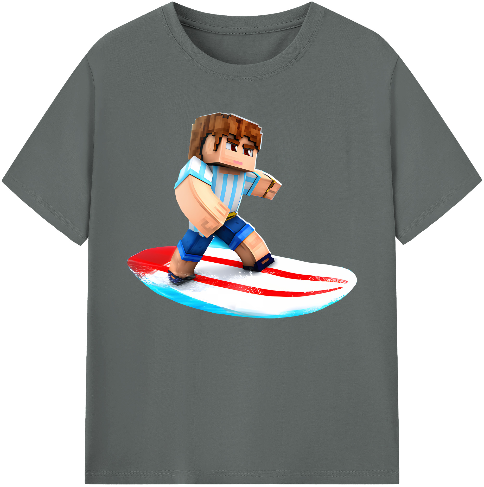 （画像用） マインクラフト ブロックの世界 Minecraft MC Block world 綿100％ メンズ半袖Tシャツ｜肌触りやわらか＆通気性